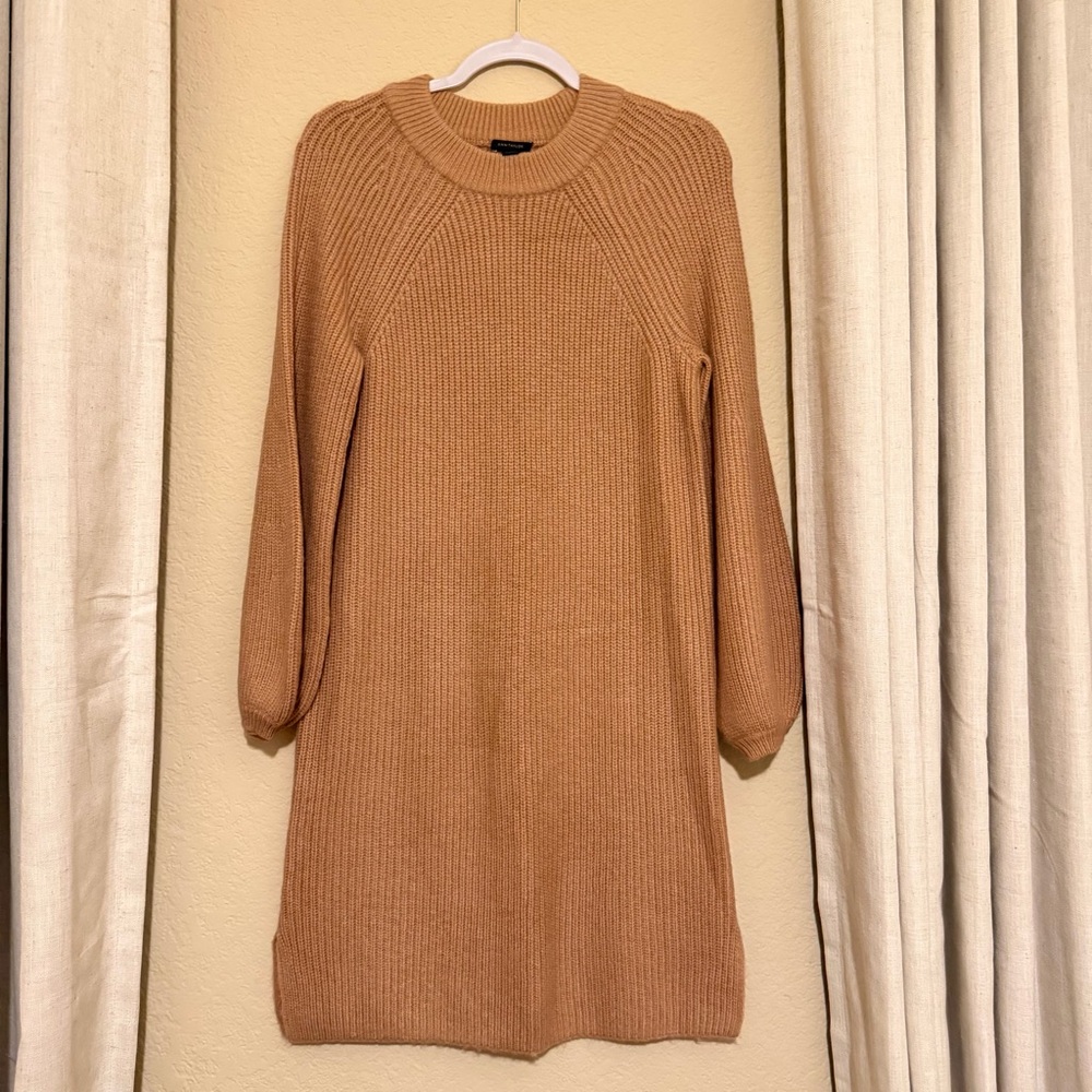 Ann Taylor Tan Long Sleeve Dress